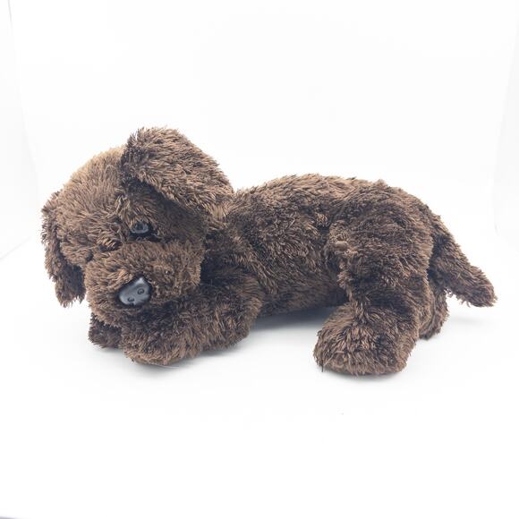 TySilk Classic 2001 Nuzzle Laying Puppy Dog Chocolate Brown Lab Plush 12" - Picture 2 of 8